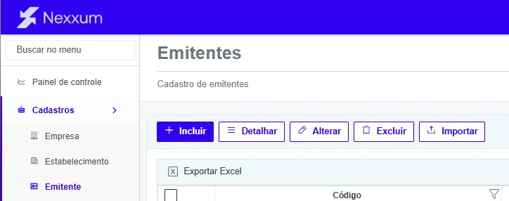 Ações disponíveis em Emitente